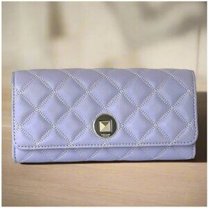 Kate Spade Natalia Large Continental Wallet Quilted Turnlock Lilac Frost Leather